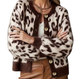 EUDORA™ – Vintage Style Leopard Cardigan Sweater