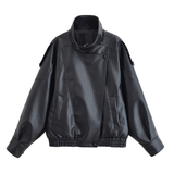 EMMA™ – Trendy Lychee Pattern Leather Jacket