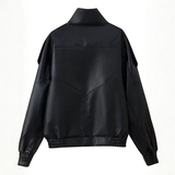 EMMA™ – Trendy Lychee Pattern Leather Jacket
