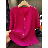 SAVARA™ – Lightweight Round Neck Cardigan Top