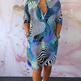 MARI™ - Colorful V-Neck Dress