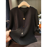 SAVARA™ – Lightweight Round Neck Cardigan Top