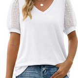 RHINA™ - Sheer Sleeve V-Neck Top