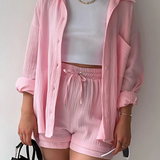 VERA™ – Modern Button-Up Shorts Set