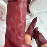 ELOISE™ - Burgundy Leather Boots