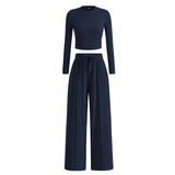 HAVEN™ – Ribbed Knit Crop Top Lounge Set