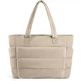 NADINE™ - Puffy Bubble Tote Bag for Women Quilted Laptop Shoulder Handbag