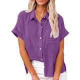 AUDRINE™ – Comfy Casual Button-Up Blouse