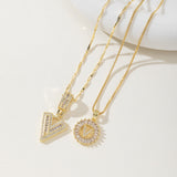AISHA™ - Elegant 2-Pack Initial Letter Pendant Necklaces
