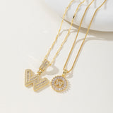 AISHA™ - Elegant 2-Pack Initial Letter Pendant Necklaces