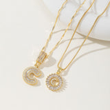 AISHA™ - Elegant 2-Pack Initial Letter Pendant Necklaces