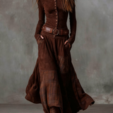 Izabella™ Suede Maxi Dress + Free Belt