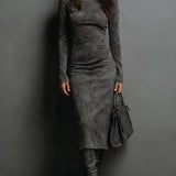 Mildred™ Elegant Suede Maxi Dress
