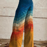 CALLIE™ - Retro Chevron Wide-Leg Pants